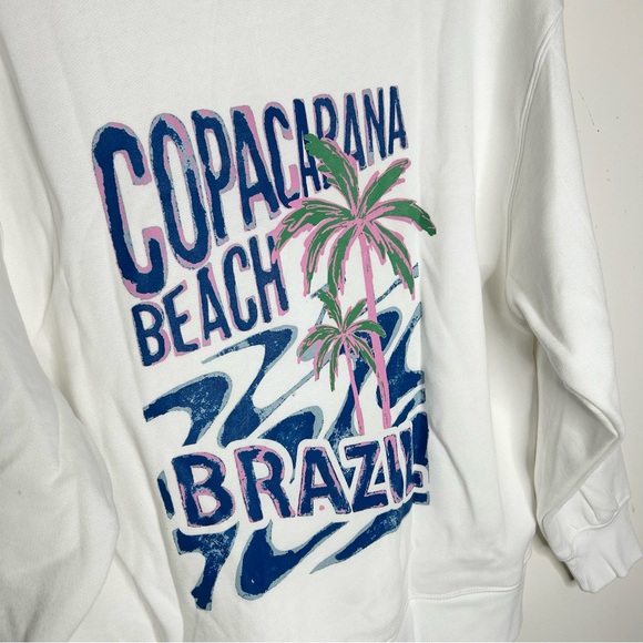 Wild Fable Women's Hoodie Sweatshirt White Size Small Brazil Copa Cabana New - Picture 8 of 9